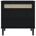 Dulap sertar SENJA ratan aspect negru 80x40x80cm lemn masiv pin - WALTI WALTI