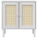Servantă SENJA, aspect ratan alb, 80x35x80 cm, lemn masiv pin - WALTI WALTI