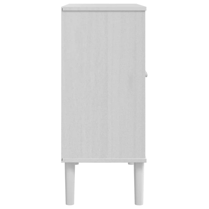 Servantă SENJA, aspect ratan alb, 80x35x80 cm, lemn masiv pin - WALTI WALTI