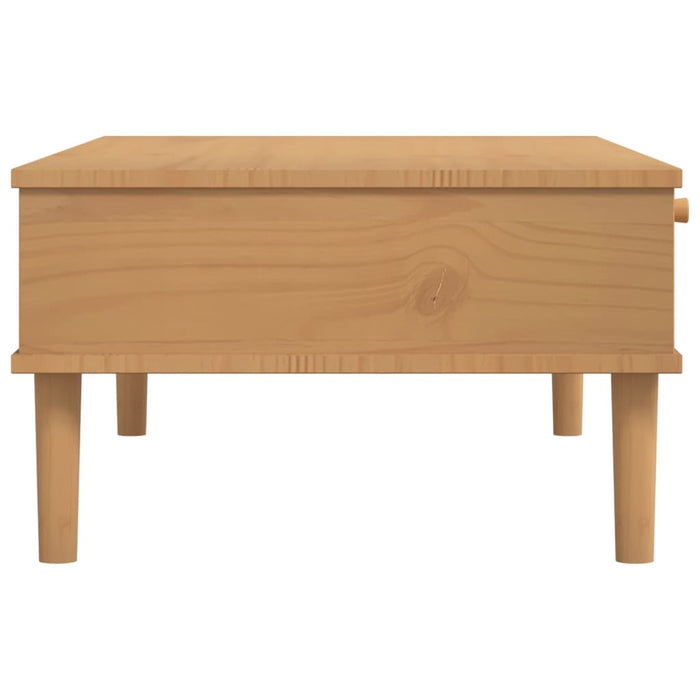 Masă de cafea SENJA aspect ratan maro 100x55x33 cm lemn masiv - WALTI WALTI