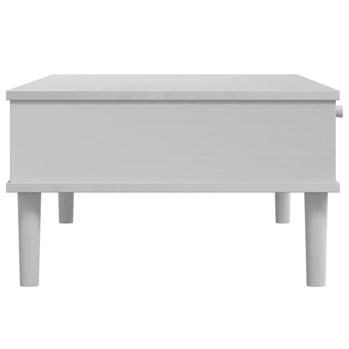 Masă de cafea SENJA aspect ratan alb 100x55x33 cm lemn masiv - WALTI WALTI