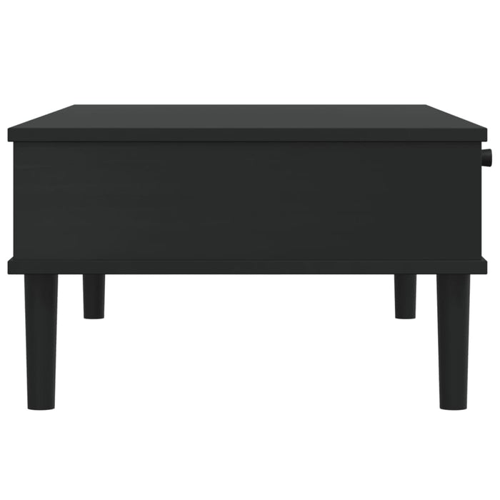 Masă de cafea SENJA aspect ratan negru 100x55x33 cm lemn masiv WALTI