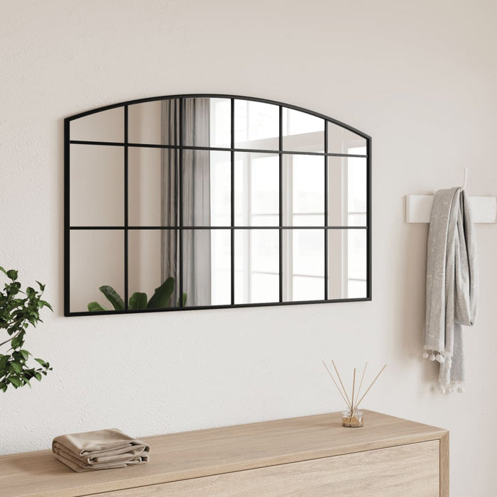 Oglindă de perete, negru, 100x60 cm, arcuită, fier - WALTI WALTI