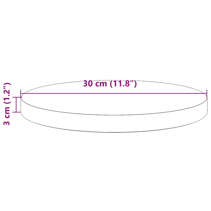 Blat de masă rotund, Ø30x3 cm, lemn masiv de pin WALTI