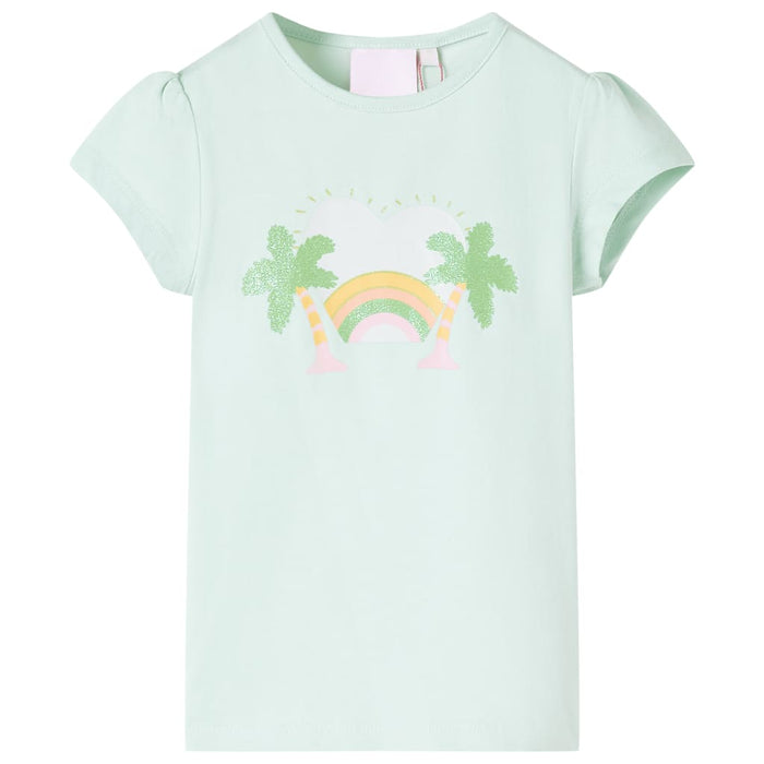 Tricou pentru copii, verde mentă deschis, 128 - WALTI WALTI