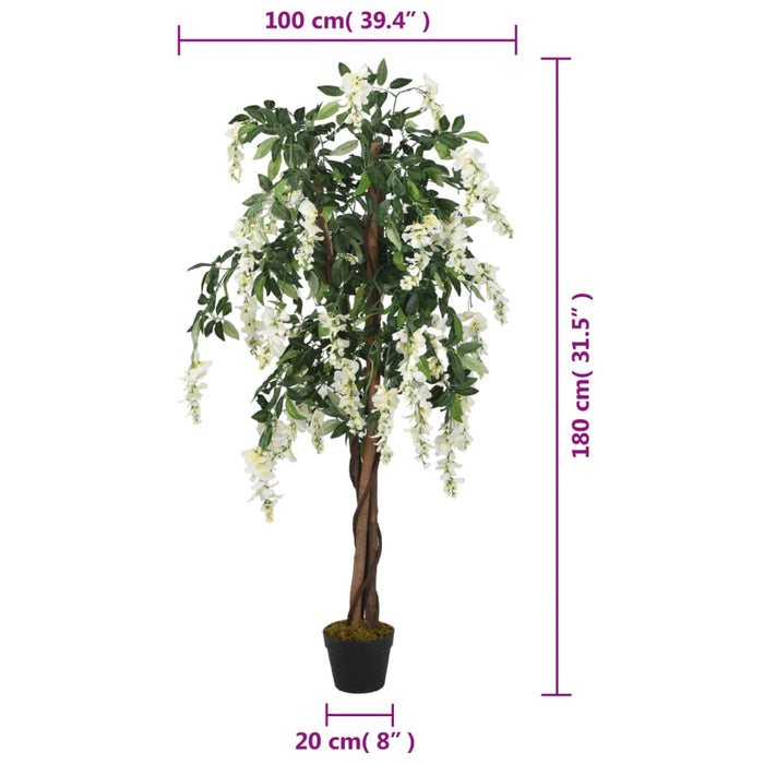 Arbore artificial wisteria 1260 frunze 180 cm verde și alb - WALTI WALTI