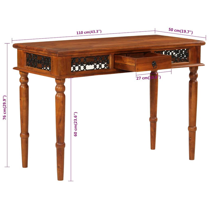 Birou cu sertar, 110x50x76 cm, lemn masiv de acacia WALTI