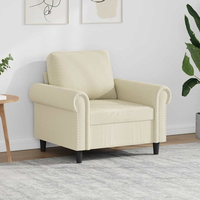Canapea de o persoană, crem, 60 cm, piele ecologică - WALTI WALTI