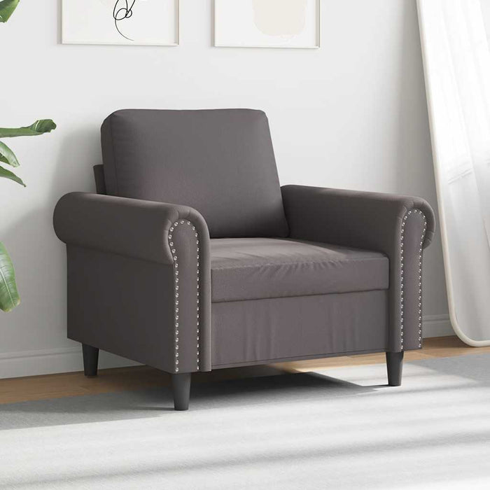 Canapea de o persoană, gri, 60 cm, piele ecologică - WALTI WALTI