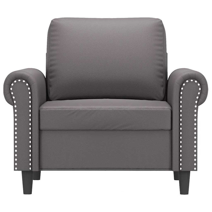 Canapea de o persoană, gri, 60 cm, piele ecologică - WALTI WALTI