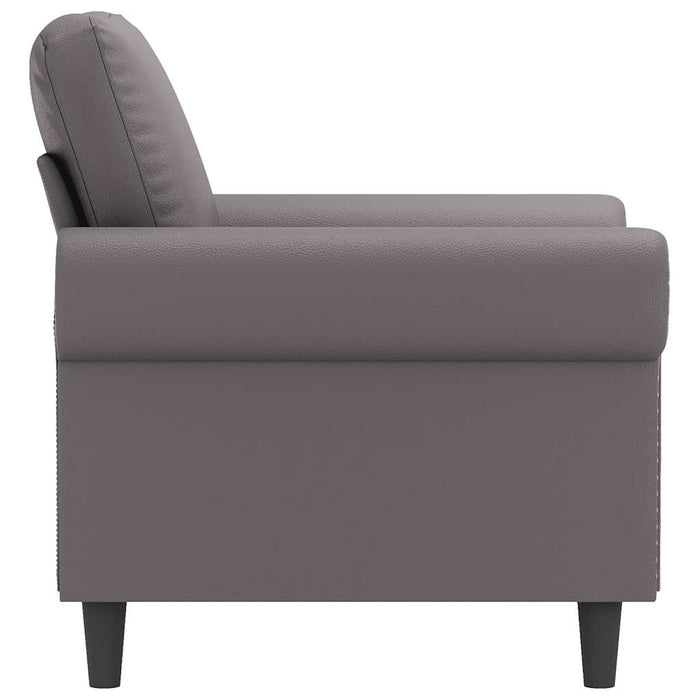Canapea de o persoană, gri, 60 cm, piele ecologică - WALTI WALTI