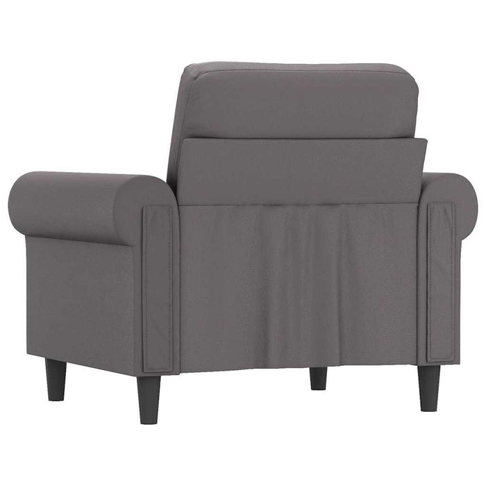 Canapea de o persoană, gri, 60 cm, piele ecologică - WALTI WALTI