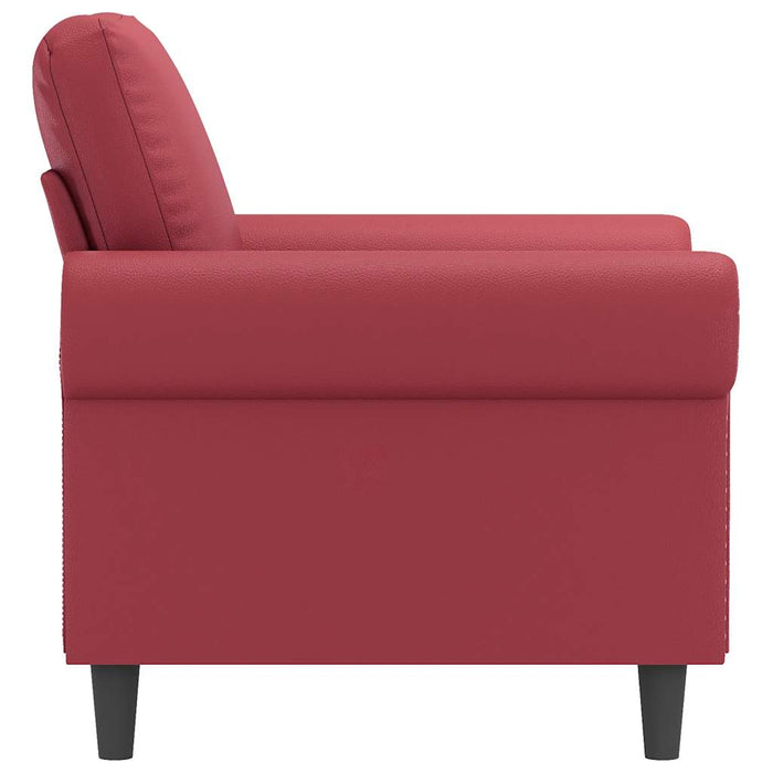 Canapea de o persoană, roșu vin, 60 cm, piele ecologică - WALTI WALTI