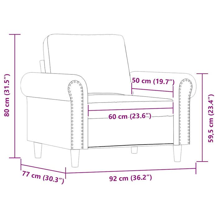 Canapea de o persoană, cappuccino, 60 cm, piele ecologică - WALTI WALTI