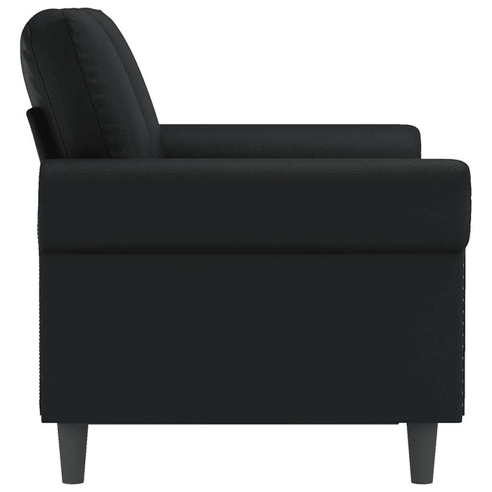 Canapea cu 2 locuri, negru, 120 cm, piele ecologică - WALTI WALTI