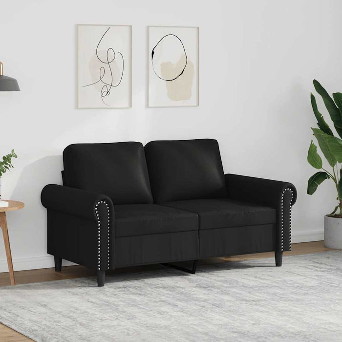 Canapea cu 2 locuri, negru, 120 cm, piele ecologică - WALTI WALTI