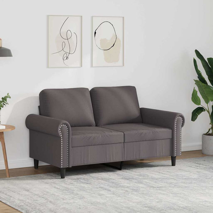 Canapea cu 2 locuri, gri, 120 cm, piele ecologică - WALTI WALTI