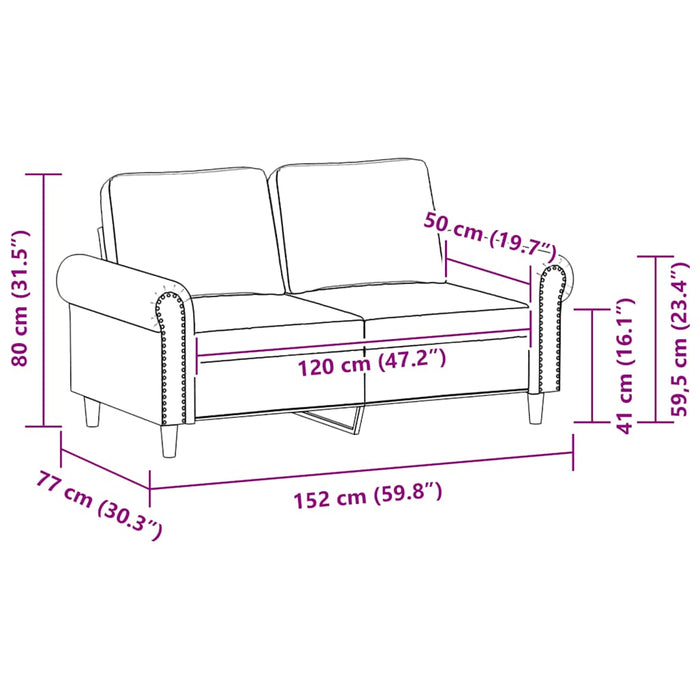 Canapea cu 2 locuri, cappuccino, 120 cm, piele ecologică - WALTI WALTI