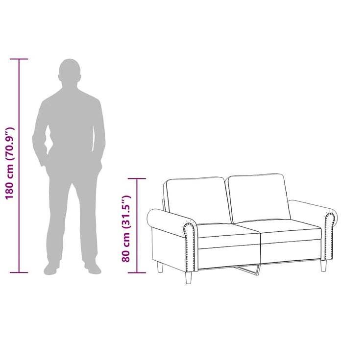Canapea cu 2 locuri, cappuccino, 120 cm, piele ecologică - WALTI WALTI