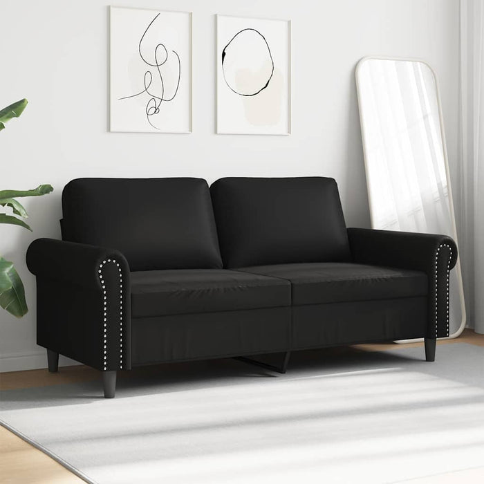 Canapea cu 2 locuri, negru, 140 cm, piele ecologică - WALTI WALTI