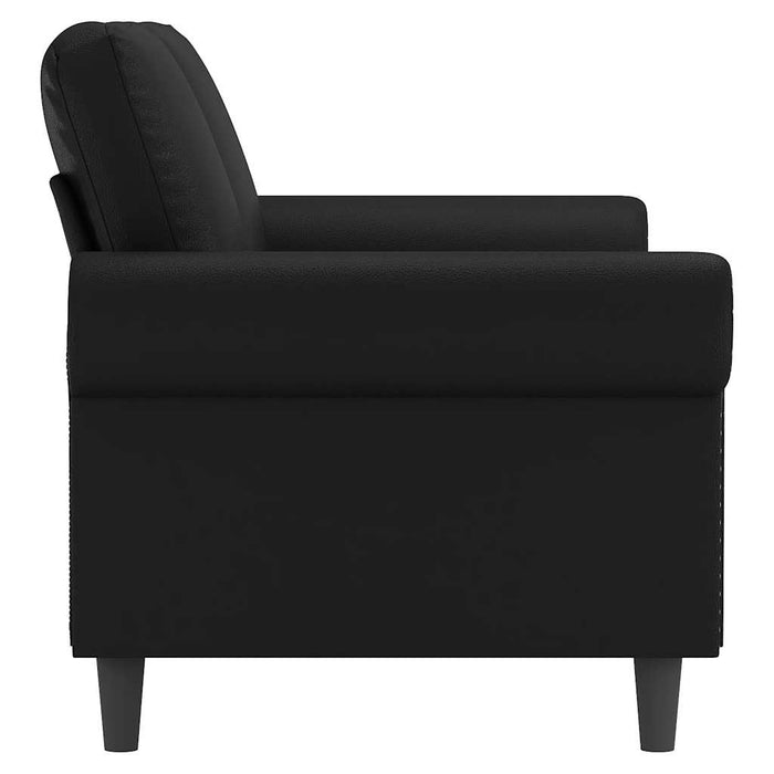 Canapea cu 2 locuri, negru, 140 cm, piele ecologică - WALTI WALTI