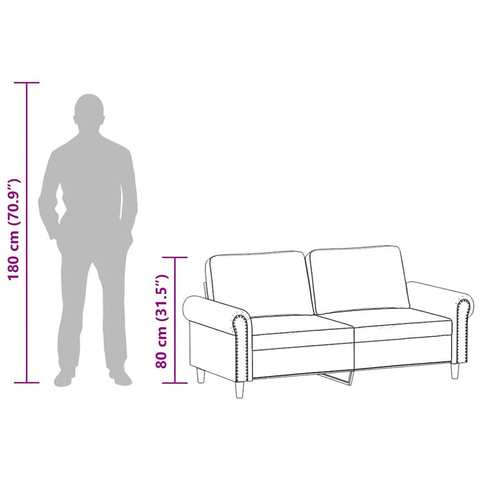 Canapea cu 2 locuri, gri, 140 cm, piele ecologică - WALTI WALTI