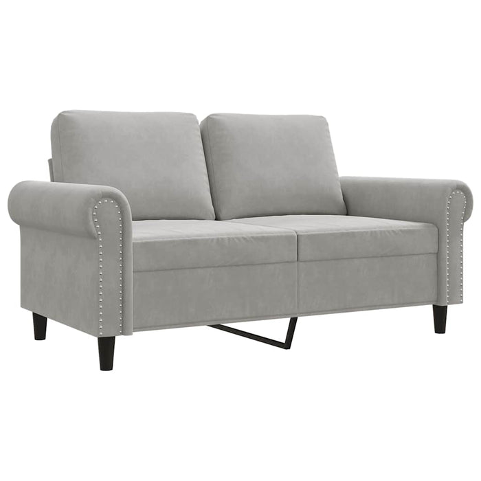 Canapea cu 2 locuri, gri deschis, 120 cm, catifea WALTI
