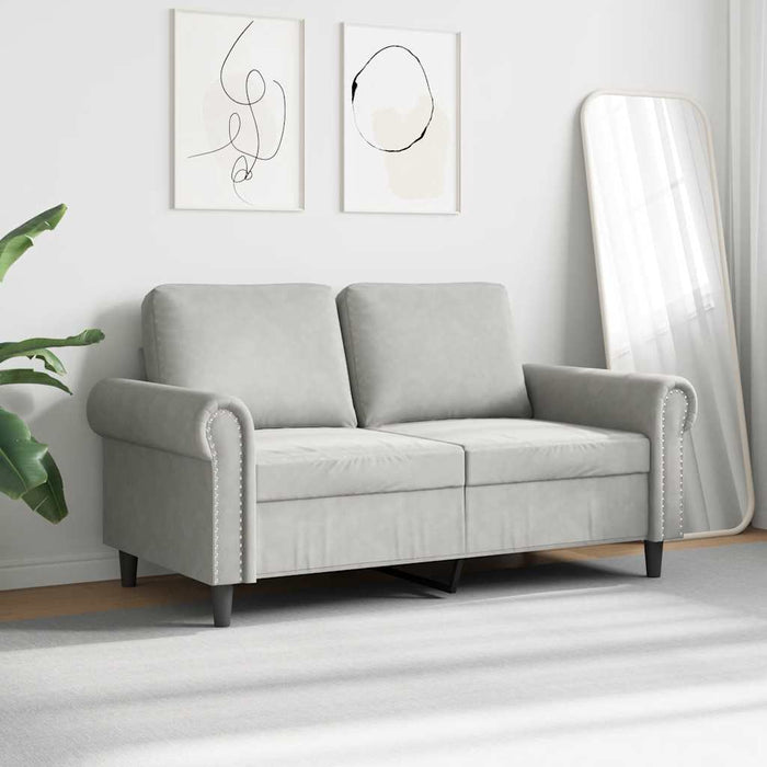 Canapea cu 2 locuri, gri deschis, 120 cm, catifea WALTI