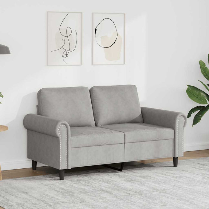 Canapea cu 2 locuri, gri deschis, 120 cm, catifea WALTI