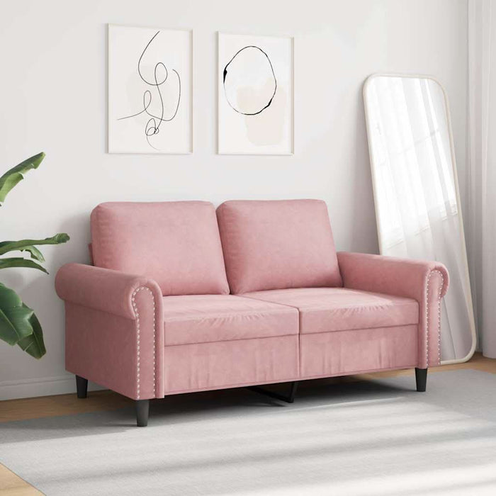 Canapea cu 2 locuri, roz, 120 cm, catifea - WALTI WALTI
