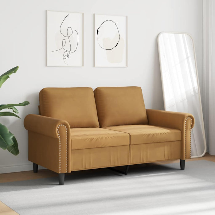 Canapea cu 2 locuri, maro, 120 cm, catifea - WALTI WALTI