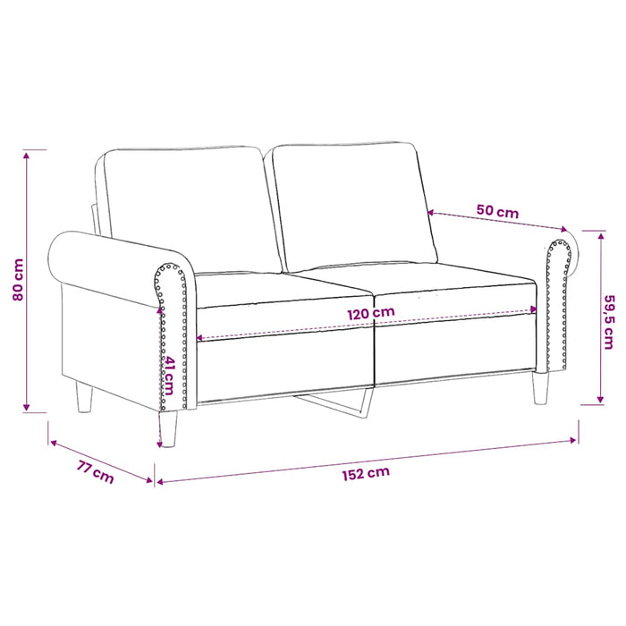 Canapea cu 2 locuri, maro, 120 cm, catifea - WALTI WALTI