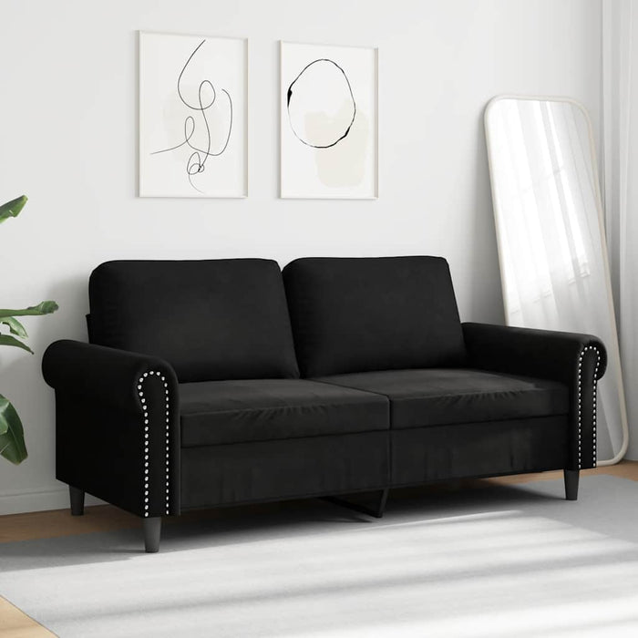 Canapea cu 2 locuri, negru, 140 cm, catifea - WALTI WALTI