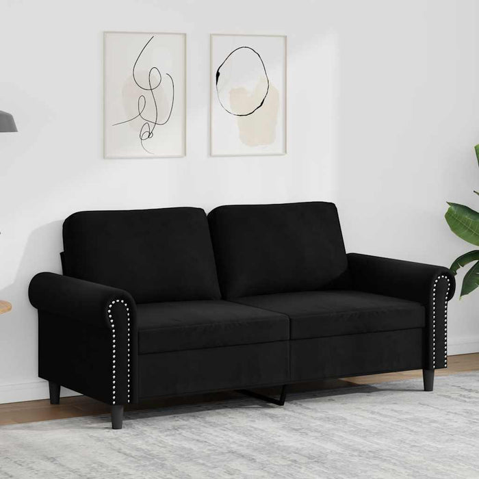 Canapea cu 2 locuri, negru, 140 cm, catifea - WALTI WALTI