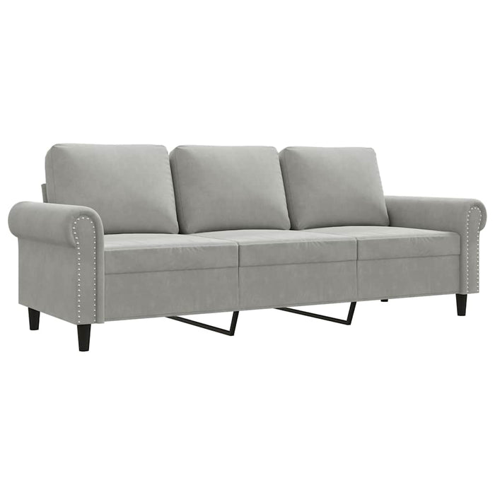 Canapea cu 3 locuri, gri deschis, material 180CM catifea WALTI