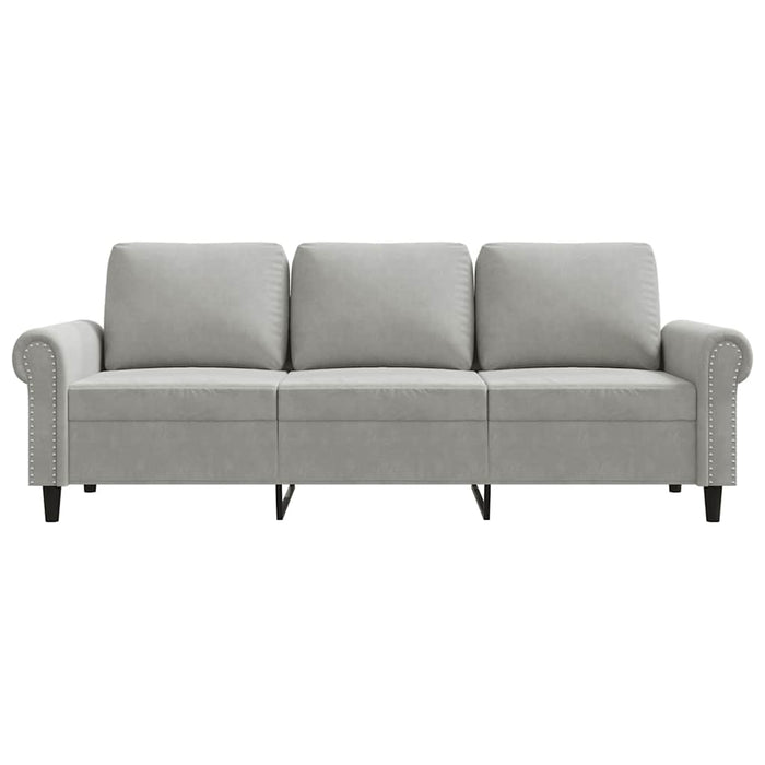 Canapea cu 3 locuri, gri deschis, material 180CM catifea WALTI