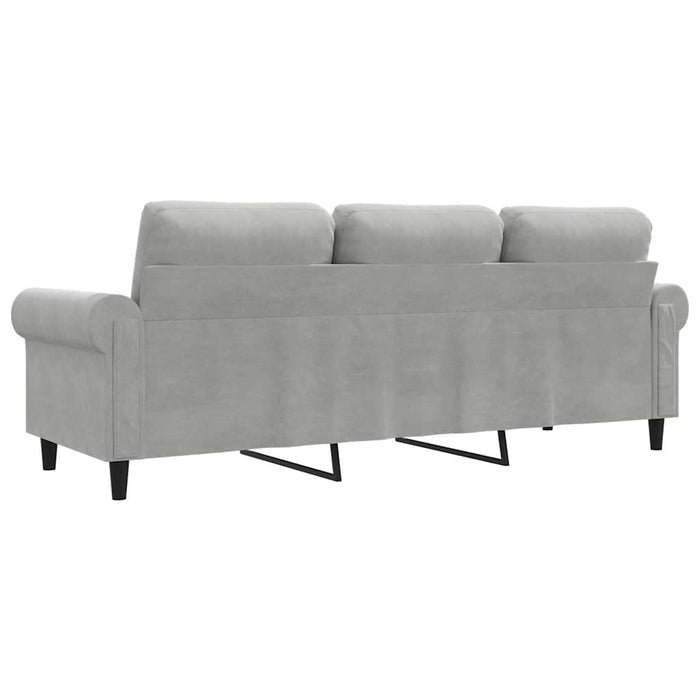 Canapea cu 3 locuri, gri deschis, material 180CM catifea WALTI