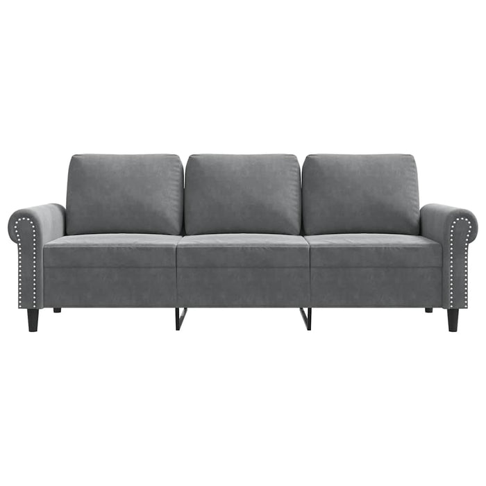 Canapea cu 3 locuri, gri închis, 180 cm, material catifea WALTI