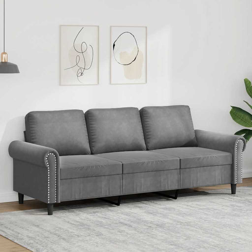 Canapea cu 3 locuri, gri închis, 180 cm, material catifea - WALTI WALTI