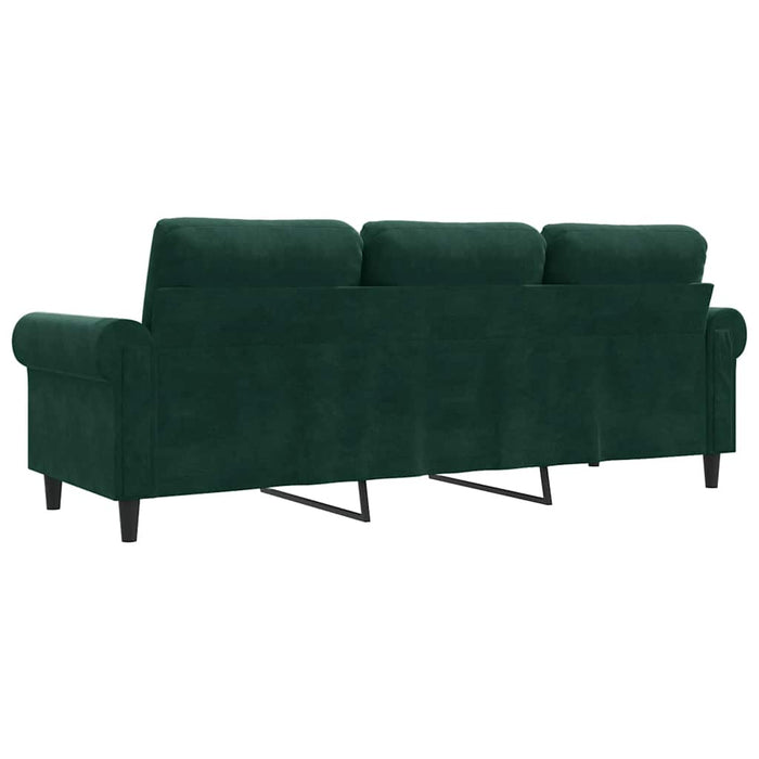 Canapea cu 3 locuri, verde închis, 180 cm, catifea - WALTI WALTI
