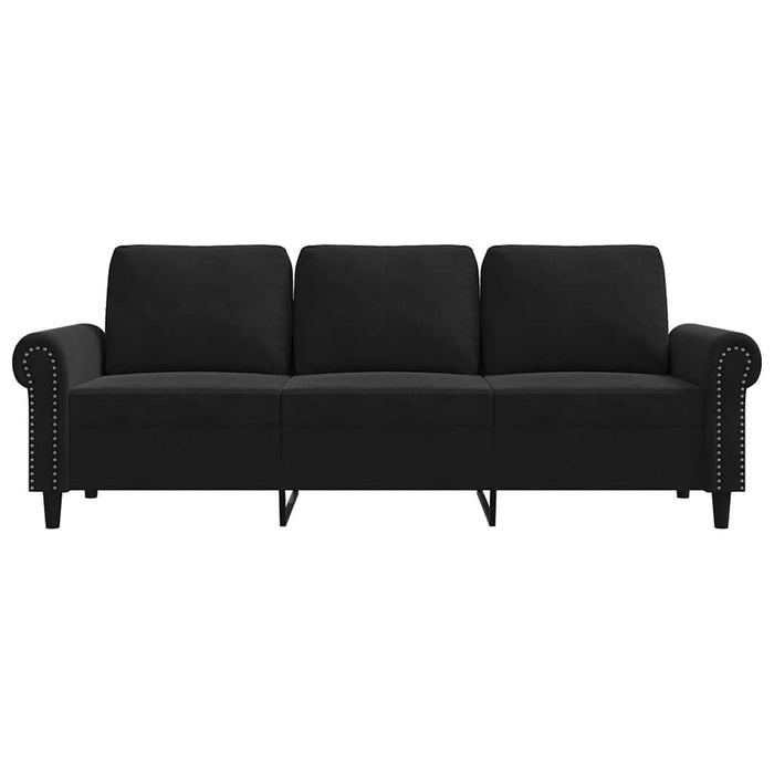 Canapea cu 3 locuri, Negru, 180 cm, catifea - WALTI WALTI