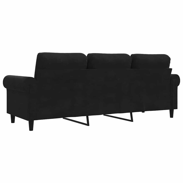 Canapea cu 3 locuri, Negru, 180 cm, catifea - WALTI WALTI