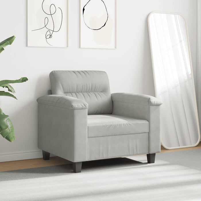 Fotoliu canapea, gri deschis, 60 cm, textil microfibră WALTI