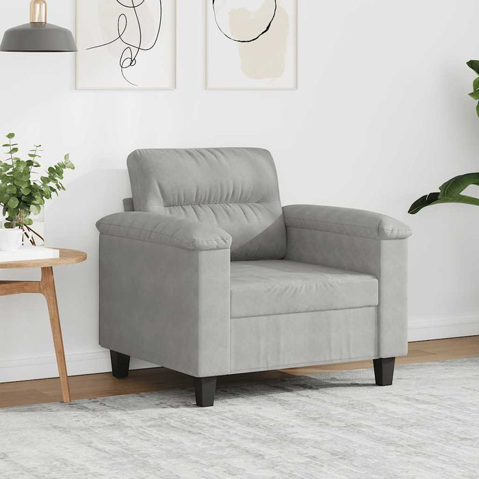 Fotoliu canapea, gri deschis, 60 cm, textil microfibră WALTI