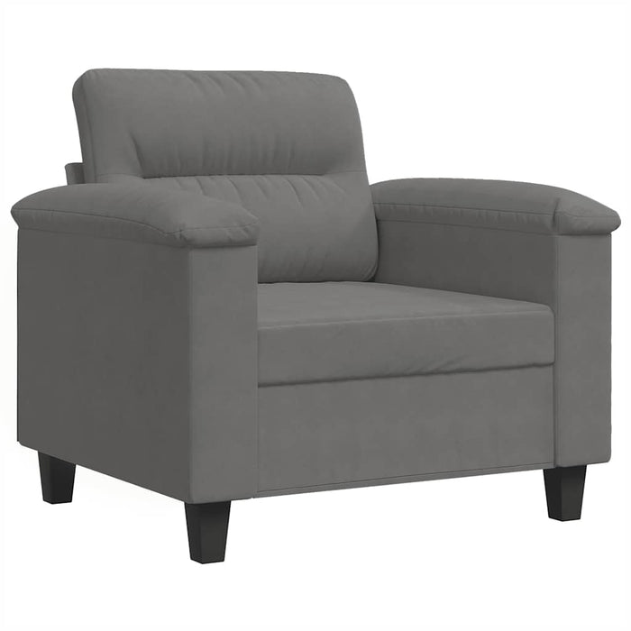 Fotoliu canapea, gri închis, 60 cm, textil microfibră WALTI