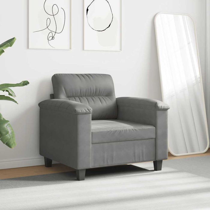 Fotoliu canapea, gri închis, 60 cm, textil microfibră WALTI