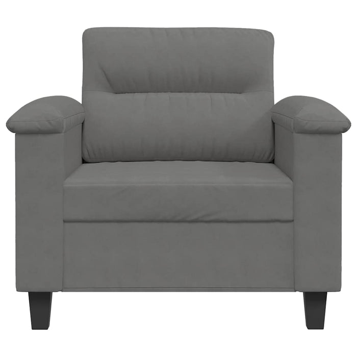Fotoliu canapea, gri închis, 60 cm, textil microfibră WALTI