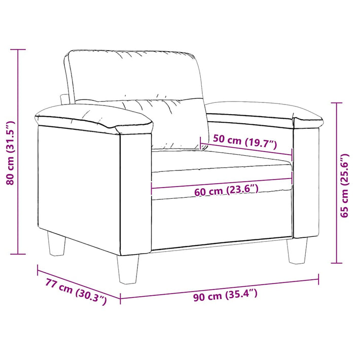 Fotoliu canapea, gri închis, 60 cm, textil microfibră WALTI
