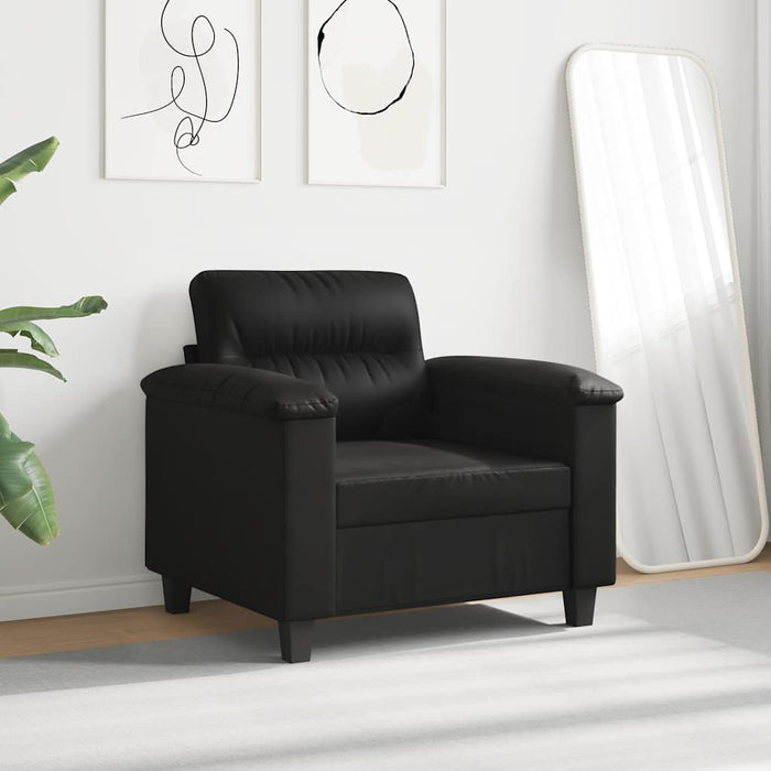 Fotoliu canapea, negru, 60 cm, textil microfibră - WALTI WALTI