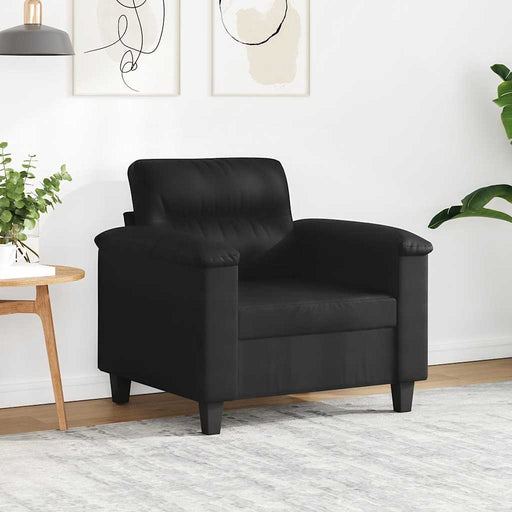 Fotoliu canapea, negru, 60 cm, textil microfibră - WALTI WALTI